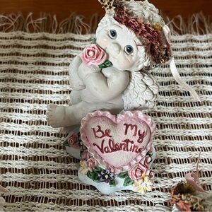 Valentine's Cherub Figurine with Heart
